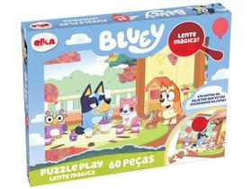 Quebra-Cabeça Puzzle Play 60 Peças - Lente Mágica - Bluey Elka - 1252