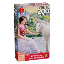 Quebra Cabeça Puzzle Princesa E Seus Unicórnios 200 Peças Grow Quebra Cabeça Puzzle Princesa E Seus Unicórnios 200 Peças Grow