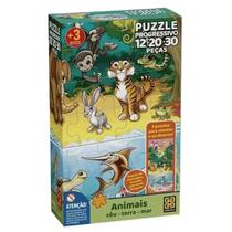 Quebra Cabeça Puzzle Progressivo Animais Céu Terra E Mar Quebra Cabeça Puzzle Progressivo Animais Céu Terra E Mar
