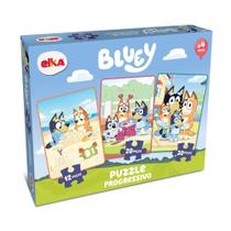 Quebra-Cabeça Puzzle Progressivo Bluey 12, 20 e 30 peças Elka - 1317