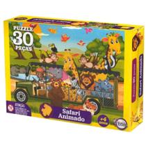 Quebra cabeça Puzzle Safari Animado 30 Peças - Toia