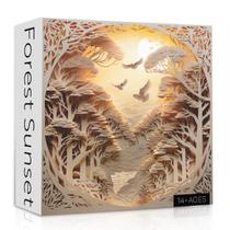 Quebra-cabeça Puzzling Forest Sunset 1000 peças para adultos