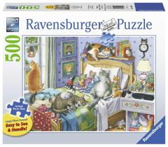 Quebra-cabeça Ravensburger Cat Nap 14966 500 peças grandes para adultos, cada peça é única, tecnologia softclick significa que as peças se encaixam perfeitamente