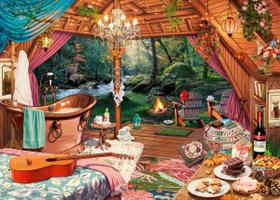 Quebra-cabeça Ravensburger Cozy Glamping 500 peças para adultos Quebra-cabeça Ravensburger Cozy Glamping 500 peças para adultos