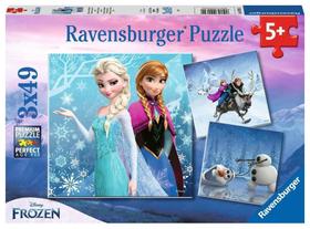 Quebra-Cabeça Ravensburger Disney Frozen - 3 Puzzles de 49 Peças para Crianças