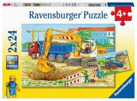 Quebra-cabeça Ravensburger Farm and Construction, 24 unidades, pacote com 2