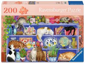 Quebra-cabeça Ravensburger Feel Well Cats on Shelf 200 unidades Quebra-cabeça Ravensburger Feel Well Cats on Shelf 200 unidades