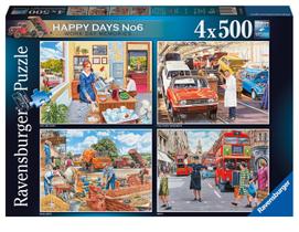 Quebra-cabeça Ravensburger Happy Days Work Day Memories 4x500 unidades Quebra-cabeça Ravensburger Happy Days Work Day Memories 4x500 unidades