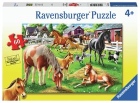 Quebra-cabeça Ravensburger Happy Horses 60 peças para crianças 4-8