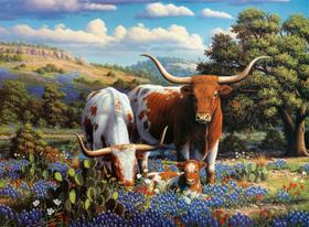 Quebra-cabeça Ravensburger Loving Longhorns 500 peças
