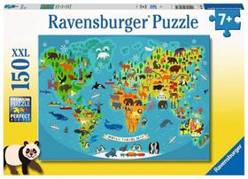 Quebra-cabeça Ravensburger Mapa Mundial Animal XXL 150 Peças Quebra-cabeça Ravensburger Mapa Mundial Animal XXL 150 Peças