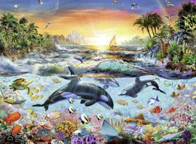 Quebra-cabeça Ravensburger Orca Paradise 200 peças para crianças Quebra-cabeça Ravensburger Orca Paradise 200 peças para crianças