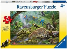 Quebra-cabeça Ravensburger Rainforest Animals 60 peças Quebra-cabeça Ravensburger Rainforest Animals 60 peças