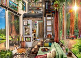 Quebra-cabeça Ravensburger Redwood Forest Tiny House 1000 unidades