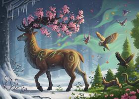 Quebra-cabeça Ravensburger Spring Deer 1000 peças
