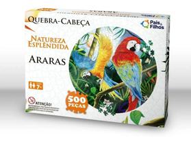 Quebra-Cabeça Redondo - 500 Peças - Araras - Pais e Filhos