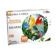 Quebra Cabeça: Redondo Araras Esplêndida Natureza - 500 Pçs - Pais e Filhos