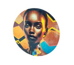 Quebra-cabeça Redondo Beleza Africana em MDF de 74 peças
