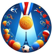 Quebra-Cabeça Redondo Jogos Olimpicos Paris Em Mdf 74 Peças