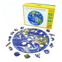 Quebra cabeça Redondo Planeta Terra Brinquedos Educativos 7 anos MDF Puzi Puzzle Desafio Raciocínio Lógico