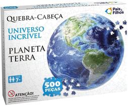 Quebra Cabeça Redondo Planeta Terra Premium 500 Peças Pais e Filhos