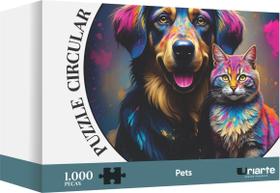 Quebra Cabeça Redondo Puzzle 1000 Peças Circular Pets 4848