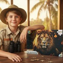 Quebra Cabeça Rei Savana 1000Pçs Selva Aventura Leão Oferta Quebra Cabeça Rei Savana 1000Pçs Selva Aventura Leão Oferta