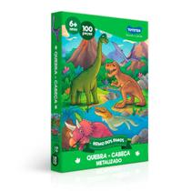 Quebra-Cabeça Reino dos Dinos 100 peças - Toyster Quebra-Cabeça Reino dos Dinos 100 peças - Toyster