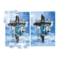 Quebra Cabeça Religioso Leão de Judá Ele Venceu c/ 60 pçs