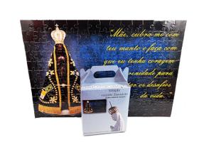Quebra-Cabeça Religioso Nossa Senhora Aparecida de 120 peças + Terço Especial