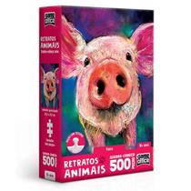 Quebra Cabeça Retratos Animais Porco 500 peças Toyster Brinquedos
