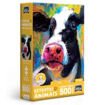 Quebra Cabeça Retratos Animais Vaca 500 peças Toyster Brinquedos