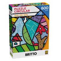 Quebra cabeca romero britto circular dia de sol 600 pecas grow