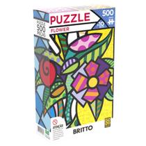 Quebra cabeca romero britto flower 500 pecas grow