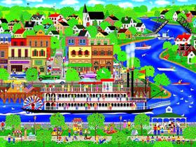 Quebra-cabeça RoseArt Home Country Lady of The River 1000 unidades