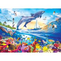 Quebra-cabeça RoseArt Kodak Premium Playful Summer Dolphins Quebra-cabeça RoseArt Kodak Premium Playful Summer Dolphins