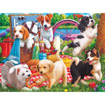 Quebra-cabeça RoseArt Kodak Premium Puppies on a piquenique 350 unidades
