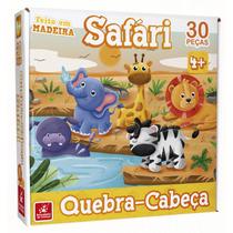 Quebra Cabeça Safari 30 peças Feito em Madeira - BRINCADEIRA DE CRIANÇA