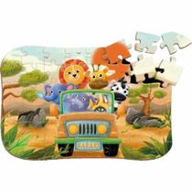 Quebra-Cabeça Safari 48 Peças Madeira 2501 Brincadeira Quebra-Cabeça Safari 48 Peças Madeira 2501 Brincadeira