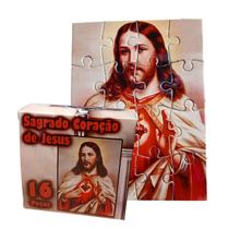 Quebra-Cabeça Sagrado Coração De Jesus 16 Peças Grandes
