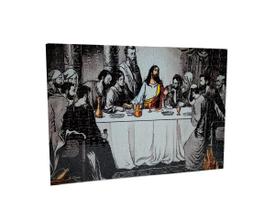 Quebra-cabeça Santa Ceia 300 peças Tons de Cinza MDF