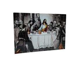 Quebra-cabeça Santa Ceia de 300 peças Tons de Cinza MDF