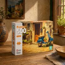 Quebra Cabeca Scooter Toscana 500pçs Jogo Paisagem Viagem Quebra Cabeca Scooter Toscana 500pçs Jogo Paisagem Viagem