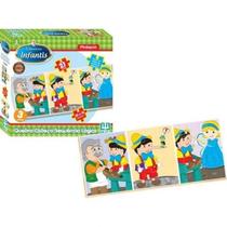 Quebra Cabeça Sequência Lógica Madeira Pinóquio Nig 435 - Nig Brinquedos
