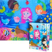Quebra Cabeça Sereia Fundo do Mar Menina 60 Peças Quebra Cabeça Sereia Fundo do Mar Menina 60 Peças