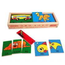 Quebra cabeça silábico em madeira - carimbras - 223