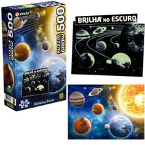 Quebra Cabeça Sistema Solar Brilha no Escuro 500 Peças
