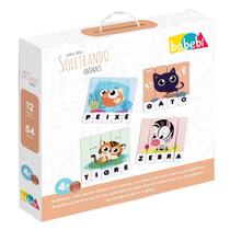 Quebra-Cabeça Soletrando Animais Brinquedo Educativo