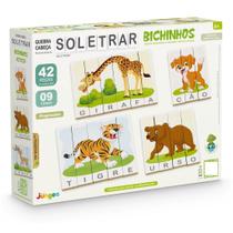 Quebra-Cabeça Soletrar Bichinhos 42 Peças Em Madeira -Junges