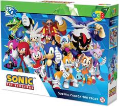 Quebra Cabeça Sonic Tails Knuckles Ivo Robotnik Eggman 200 pçs GGB Quebra Cabeça Sonic Tails Knuckles Ivo Robotnik Eggman 200 pçs GGB